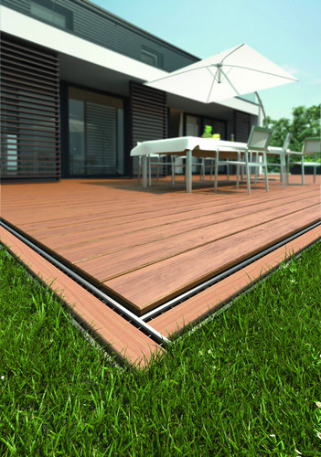 Self Terrasse Doppelschlitzrost Holz 