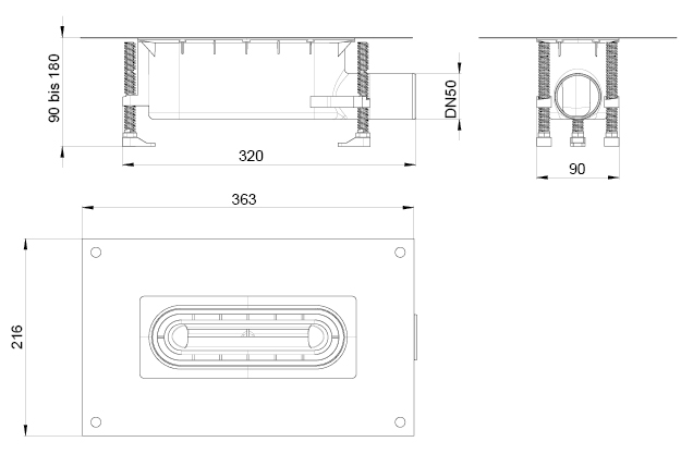 Desen Tehnic Corp Inferior ACO ShowerDrain S 