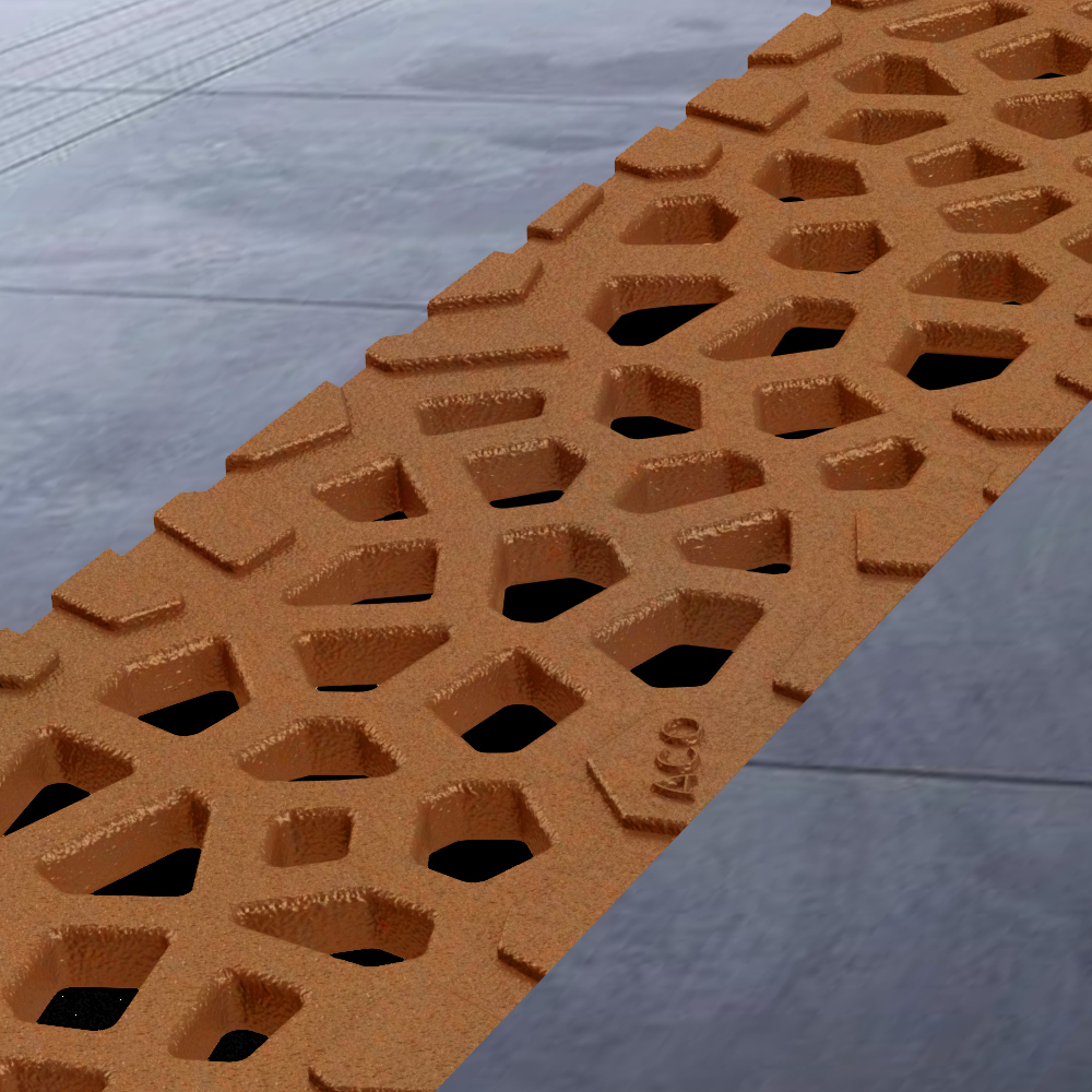 Grătar din fontă tip Voronoi Corten